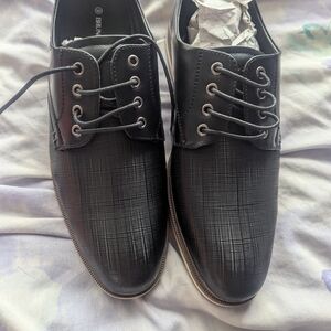 Elegant Black Textured Oxfords